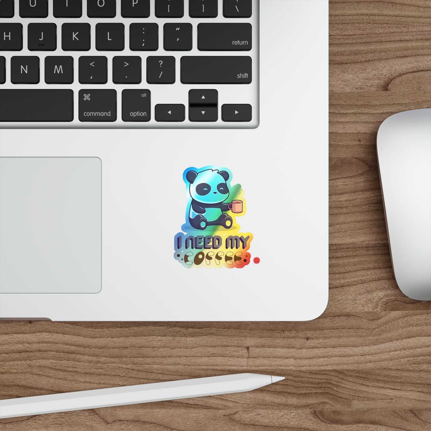 Coffee Panda Hologram Sticker