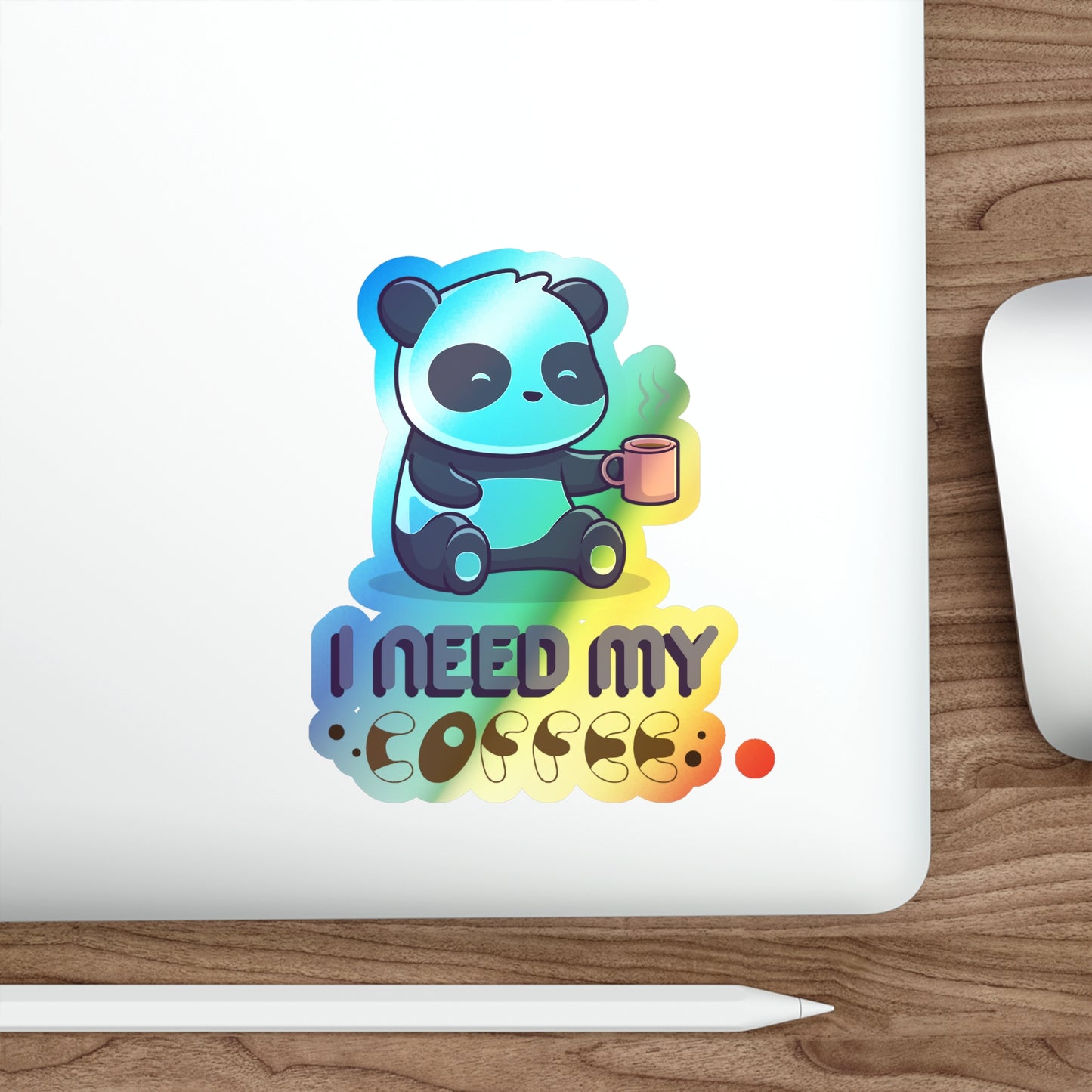 Coffee Panda Hologram Sticker