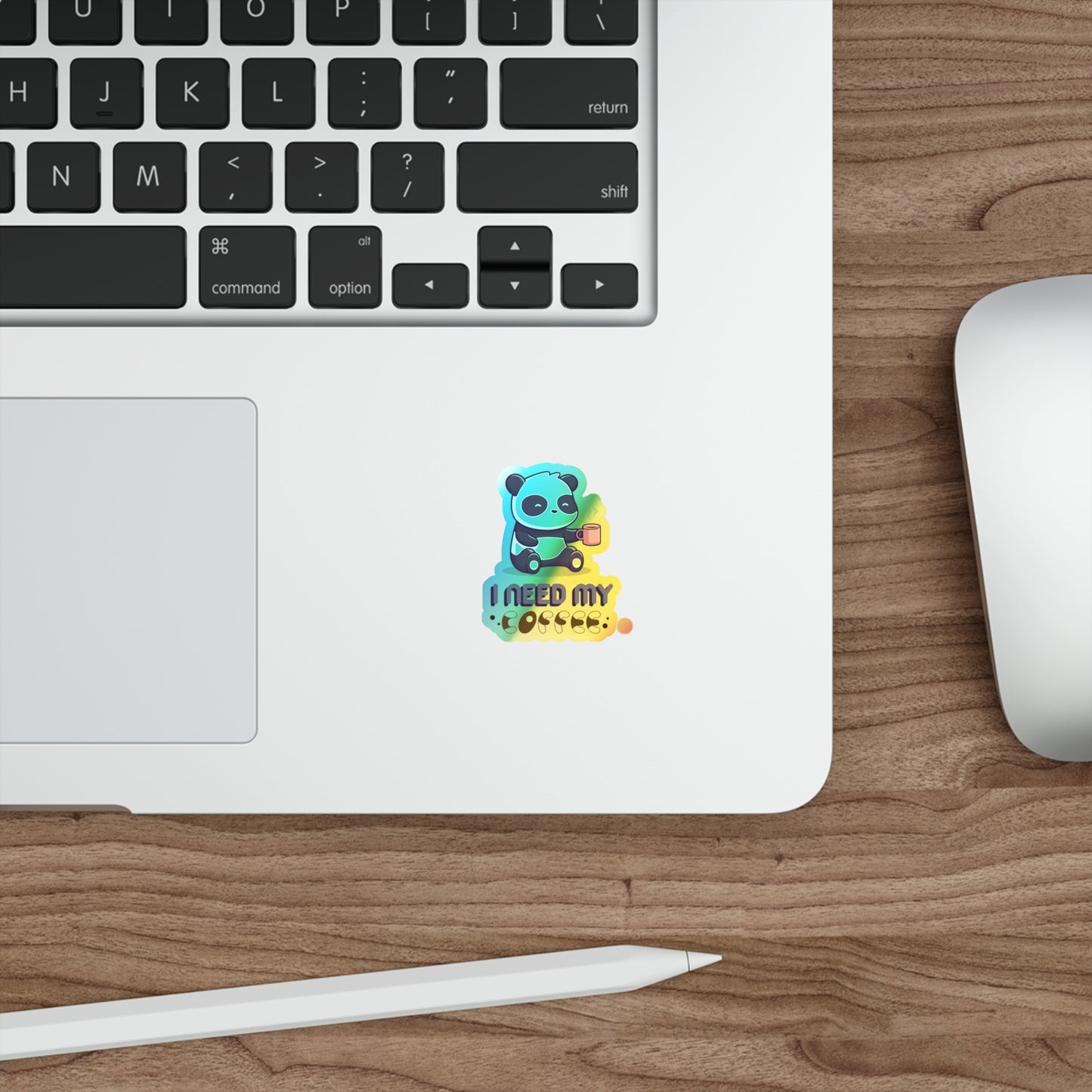 Coffee Panda Hologram Sticker